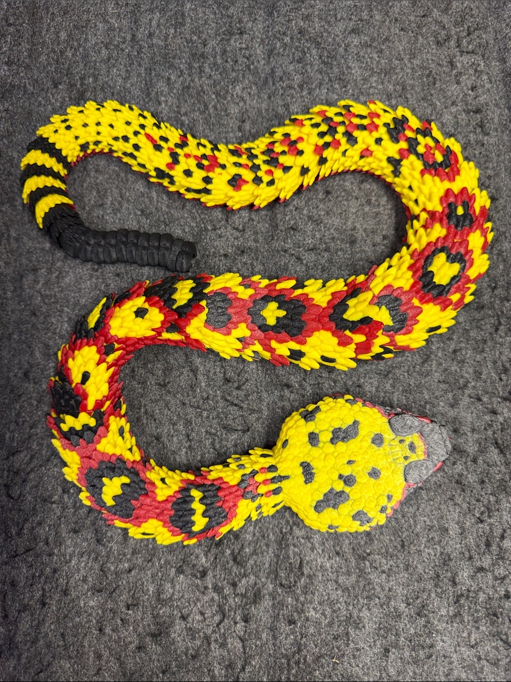 3D Reptile Enrichment Snake Toy in Yellow, Red & Black
